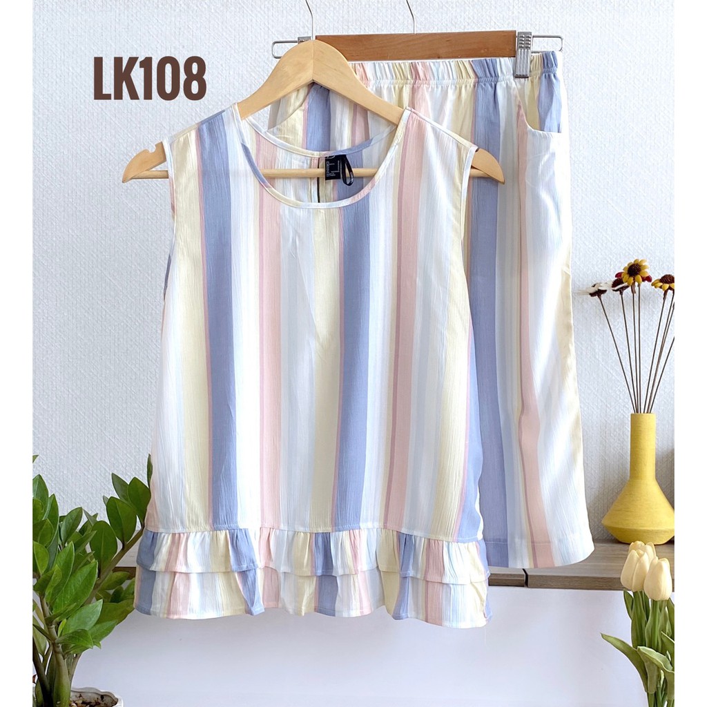[CÓ CLIP] Đồ Bộ Nữ Mặc Nhà LUCKY Lửng 2 Tầng Xinh Xắn Vải Mềm Mát