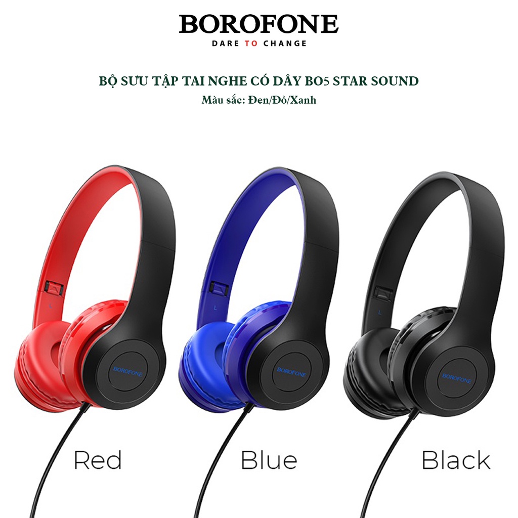 Tai nghe chụp tai có dây BOROFONE BO5 Star Sound dài 1.2m - AK Mobile