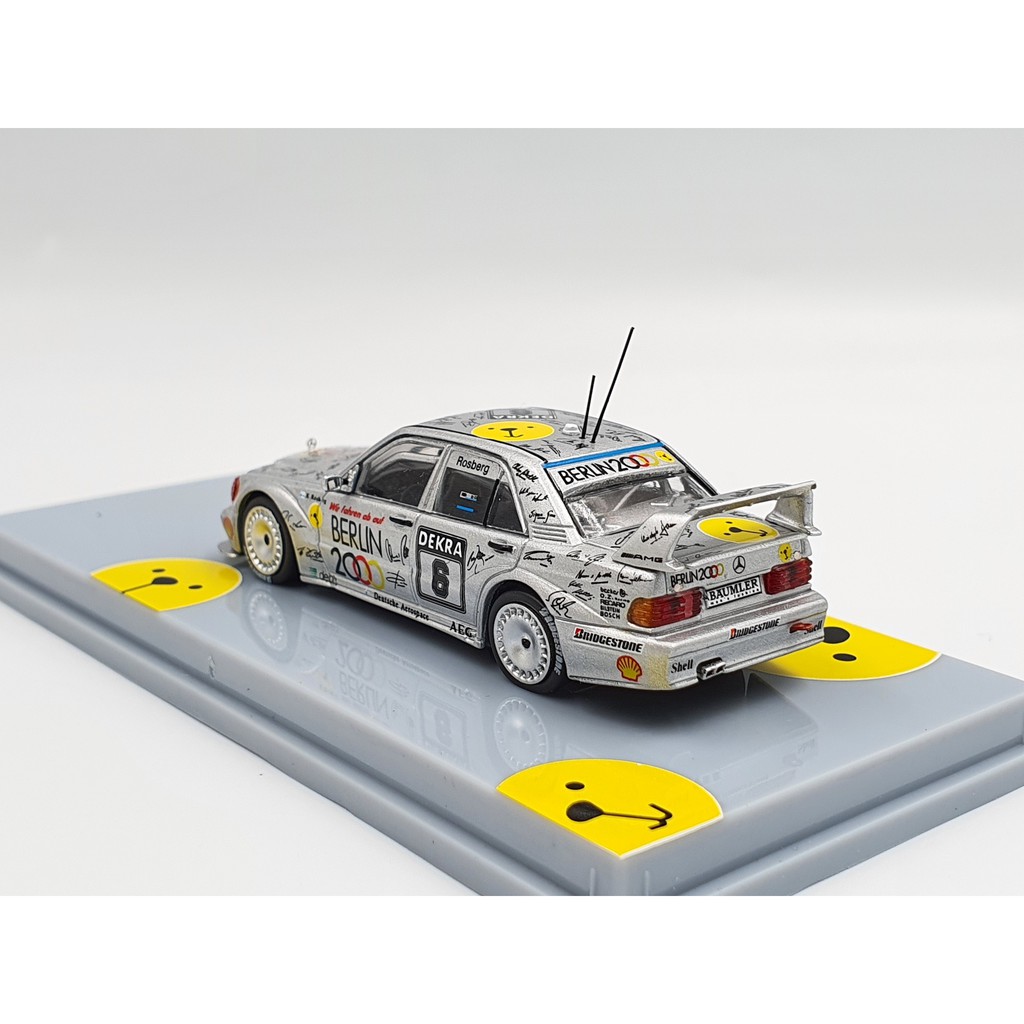 Xe Mô Hình Mercedes-Benz 190E 2.5-16 Evolution II DTM 1992 Keke Rosberg 1:64 Tarmac Works ( Bạc )