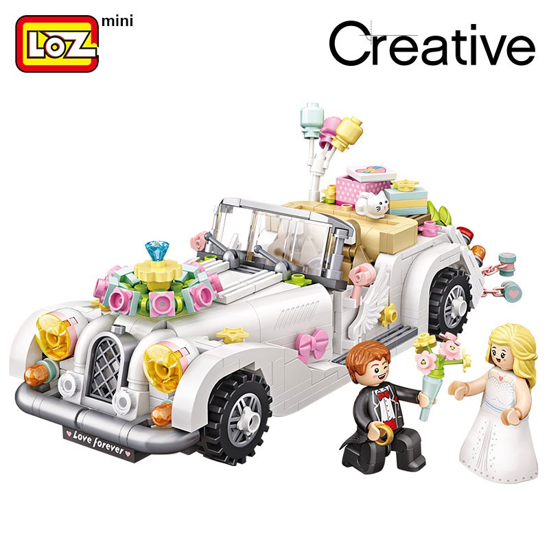 Loz Bộ Đồ Chơi Lắp Ráp Mô Hình Xe Cưới Mini Cho Bé Gái