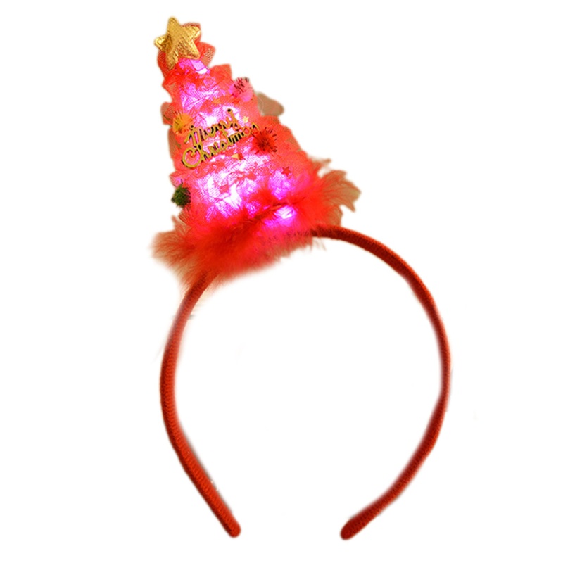 Băng Đô Cài Tóc Hình Cây Thông Giáng Sinh Phát Sáng Ngọt Ngào Cho Học Sinh