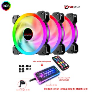 Mua Bộ 3 Quạt LED RGB Coolmoon Dual Ring kèm HUB + điều khiển