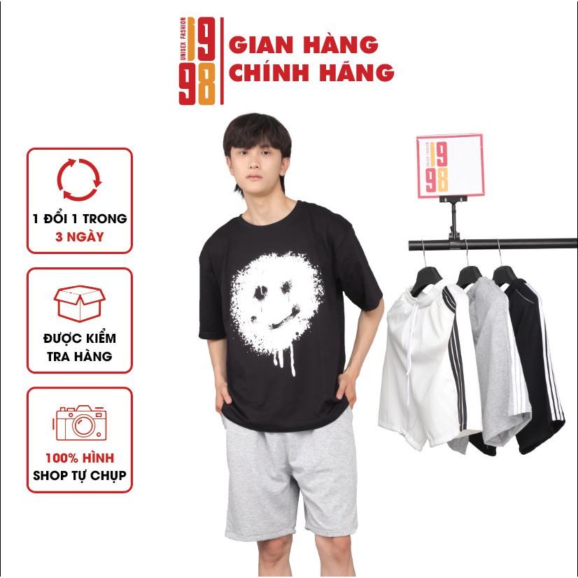 [ Bán lỗ xin 5🌟 ] Quần short nam, Quần đùi nam ngắn đẹp 3 màu xám trắng đen thương hiệu 1998 unisex