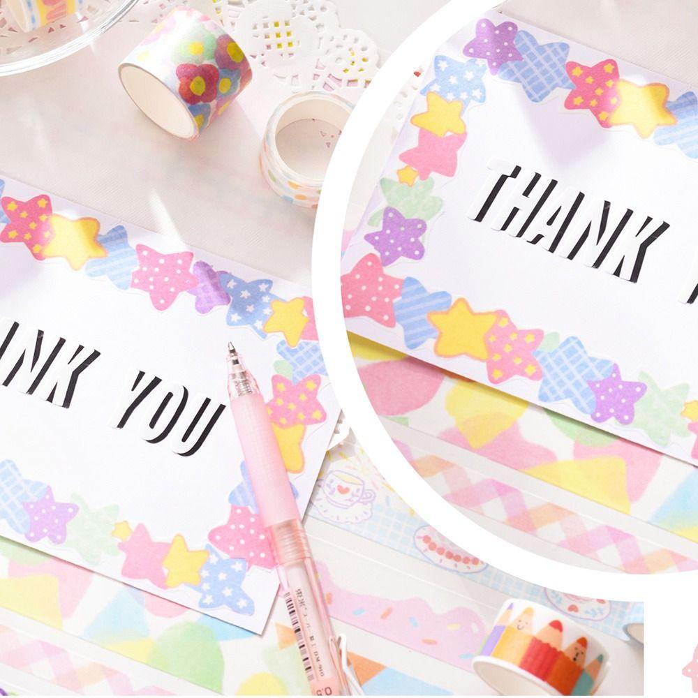 20 Cuộn Băng Dính Washi Cầu Vồng 5 Phong Cách Cổ Điển