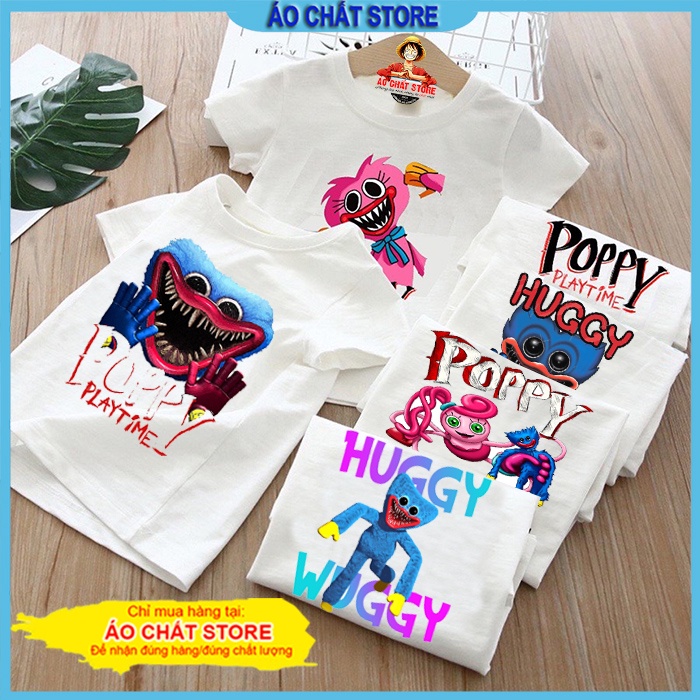 Áo Thun Poppy Playtime Huggy Wuggy màu trắng cho bé trai bé gái nhiều mẫu cực đẹp PP01 | Áo Chất store