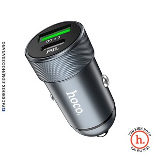CÓC TẨU SẠC Ô TÔ HOCO Z32 Z32A Z32B 2 CỔNG USB TYPE C QC3.0 PD VOOC 18W VỎ NHÔM CAO CẤP [HOCO PHỤ KIỆN]