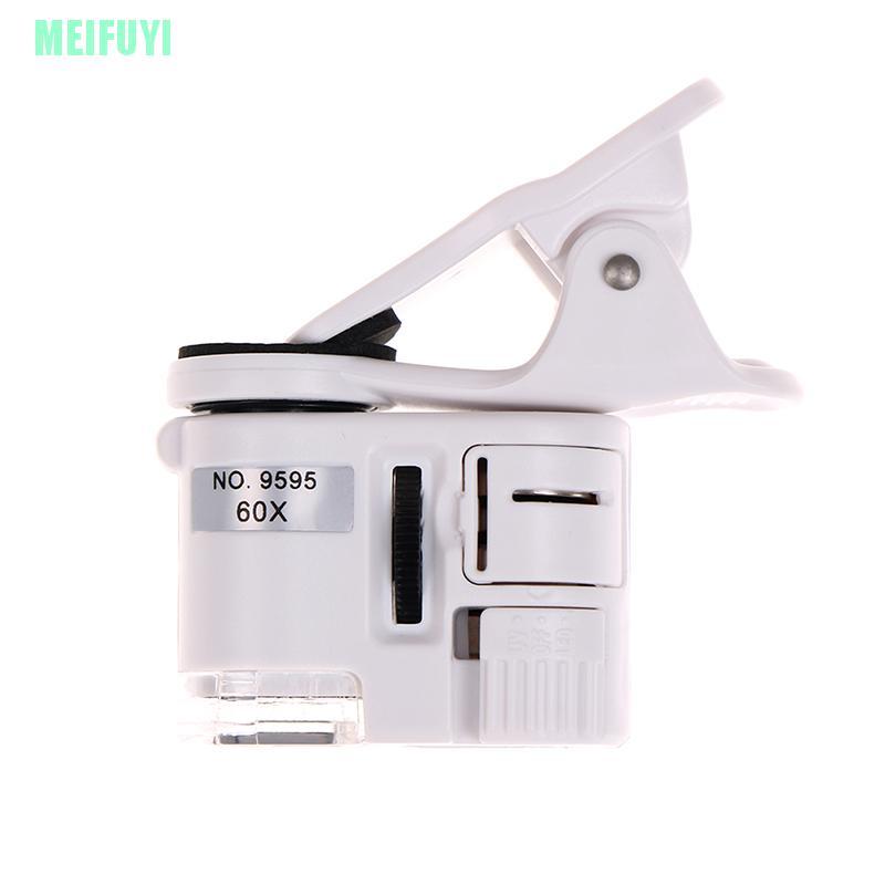 Ống Kính Phóng To 60x Kẹp Camera Điện Thoại Có Đèn Led
