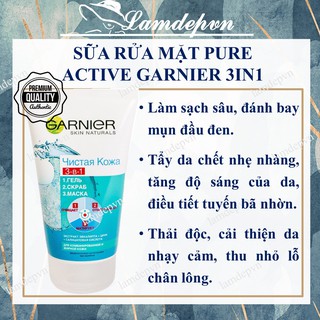 Sữa rửa mặt Garnier Skinactive 3in1 Tonerde dành cho da dầu và da mụn