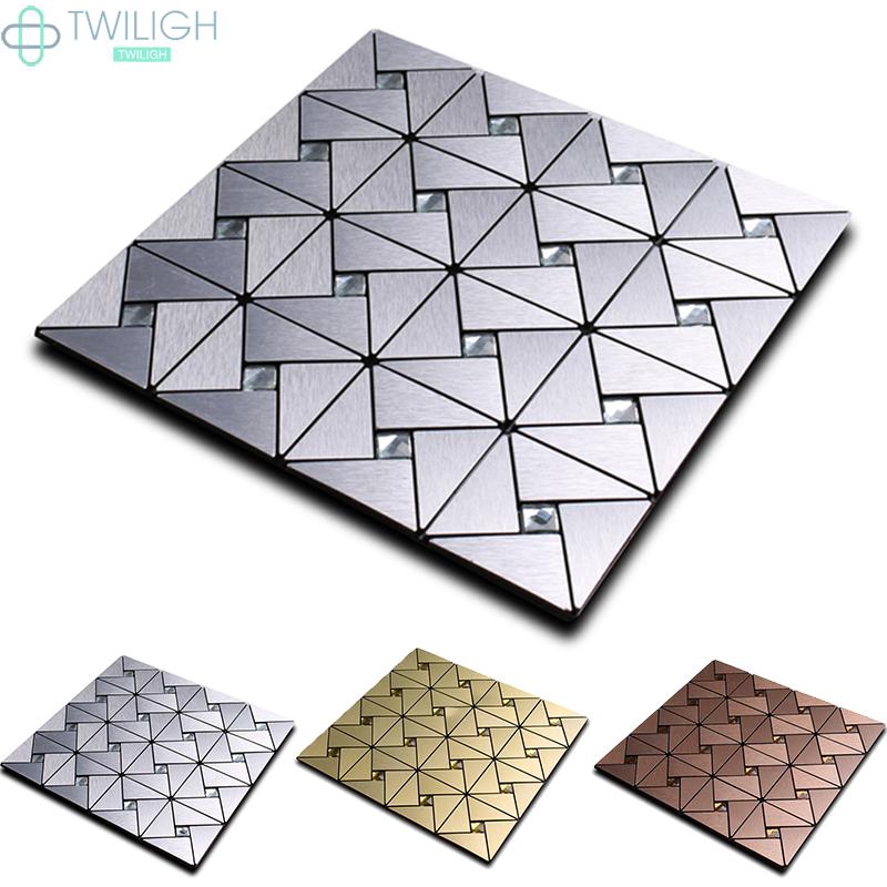 High Quality Office DIY Kitchen Aluminum Self Adhesive Restaurant 3 Colors Star Hotel Shop Gold Mosaic Backdrop Wall