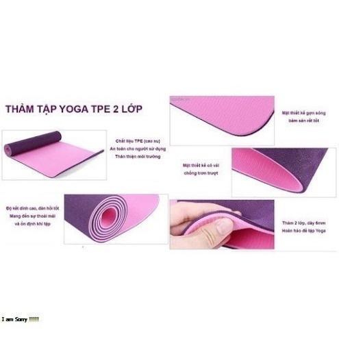 Thảm Tập Yoga TPE 2 Lớp 6mm Tập Tại Nhà Tiện Lợi Đa Năng
