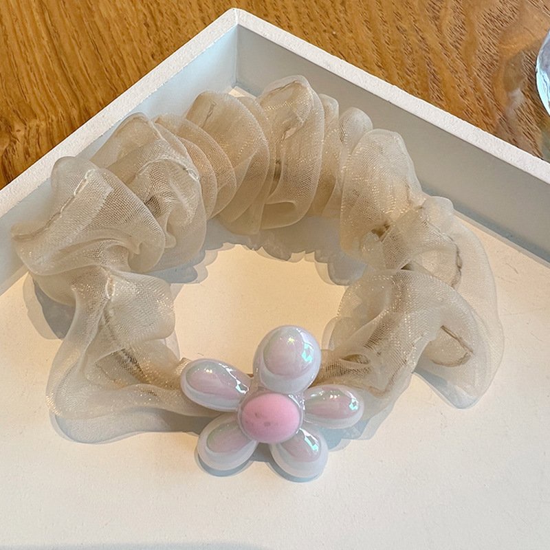 Dây buộc tóc, cột tóc scrunchies đính đá NHIỀU MẪU màu trơn Hàn Quốc