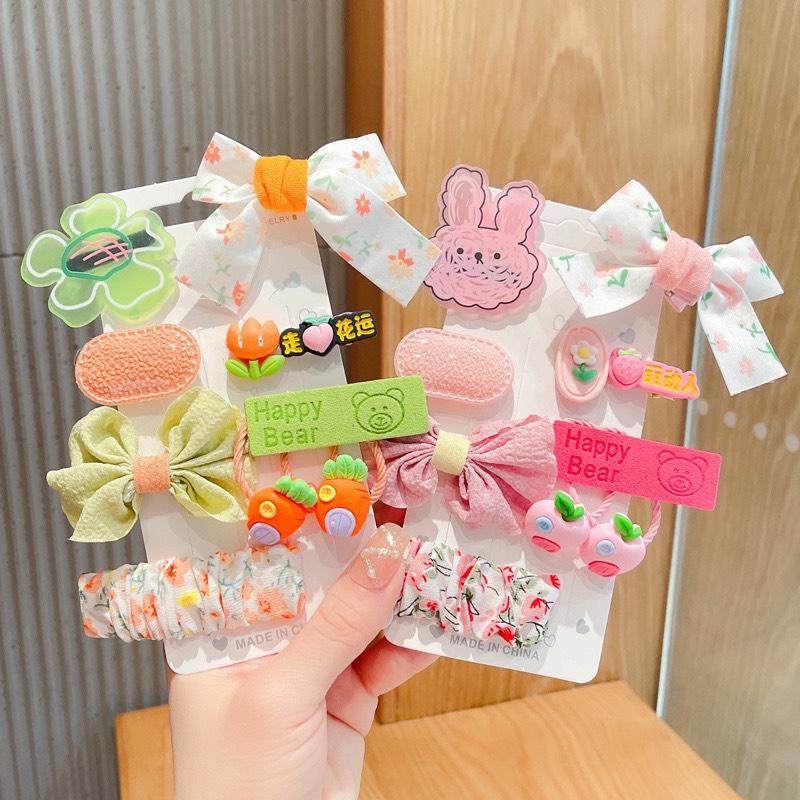 Set 8 Kẹp Tóc Cột Tóc Bé Gái