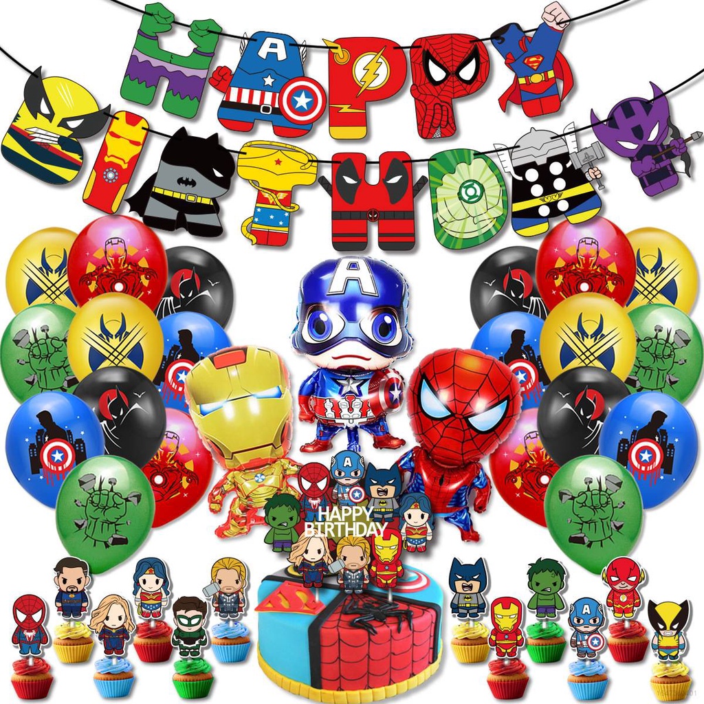 Phụ Kiện Trang Trí Bánh Sinh Nhật Hình Nhân Vật Siêu Anh Hùng Marvel