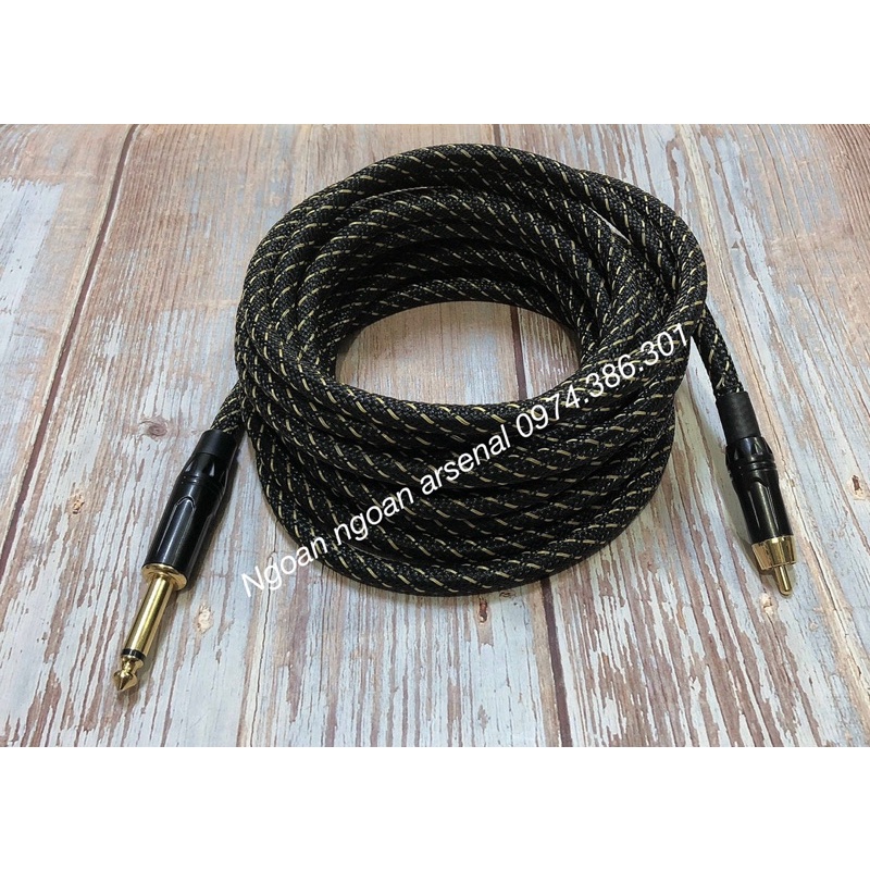 Dây tín hiệu chuyển đổi 6 ly (6.5ly) ra RCA hoa sen av hãng LS. Báo giá 1 dây