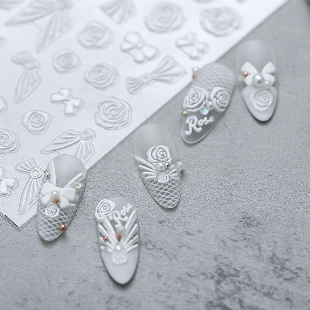 Miếng Dán Trang Trí Móng Tay 5D Tự Dính Lâu Trôi Hình Đôi Cánh Phong Cách Retro