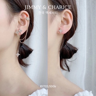 Khuyên Tai Jimmy & Charice móc vành tai sao đá