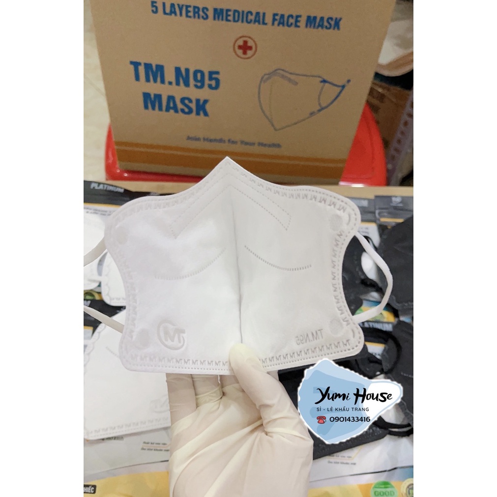 Khẩu trang 6D (N99+) Mask Platinum Người Lớn 5 lớp kháng khuẩn, túi 5 cái