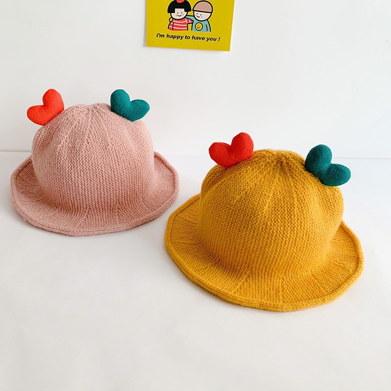 Mũ len MẦM TRÁI TIM cho bé trai/bé gái 1-3 tuổi