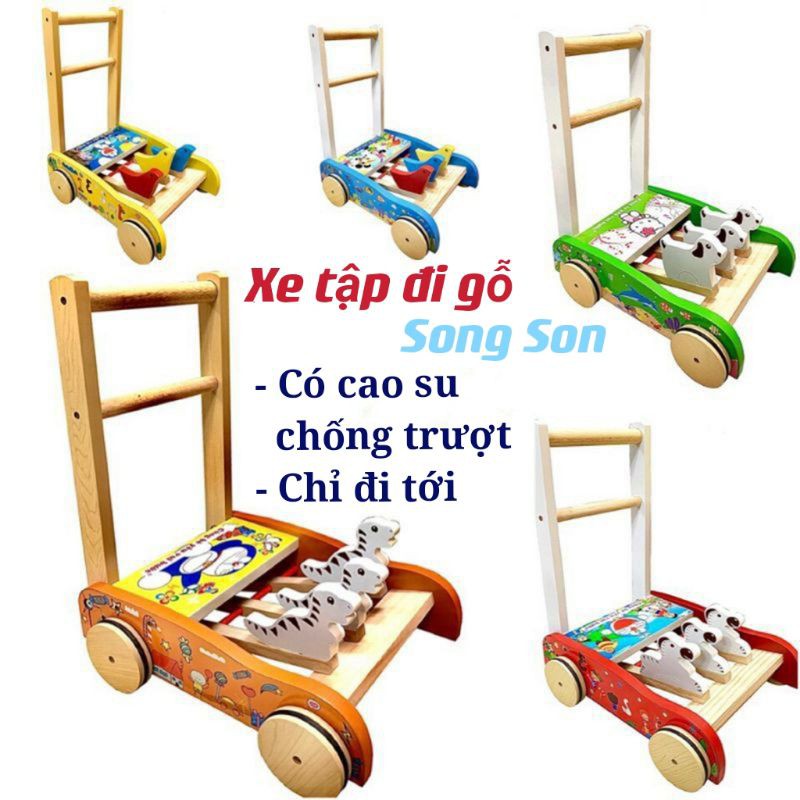 Xe tập đi gỗ hiệu Song Son hình 3 con thú cho bé