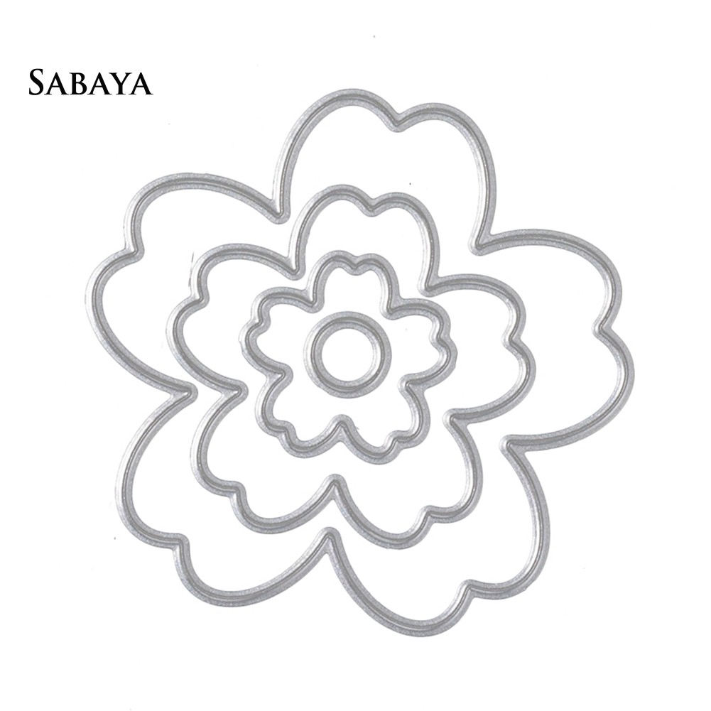 Set 4 Khuôn Cắt Giấy Bằng Kim Loại Hình Hoa Dễ Thương