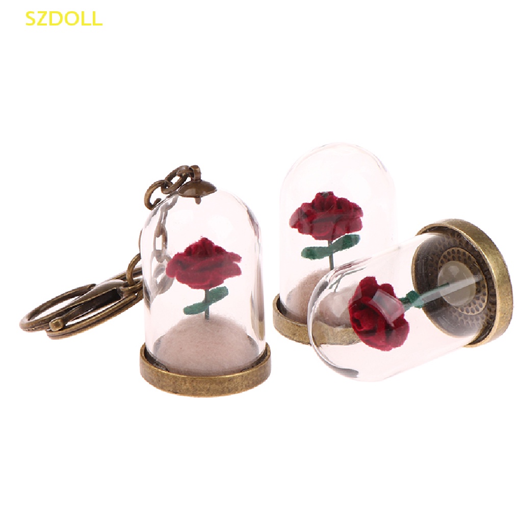 Đồ trang trí Hoa Hồng Hoàng Tử Bé Kèm Vỏ Bọc Kính Trang Trí Nhà Búp Bê