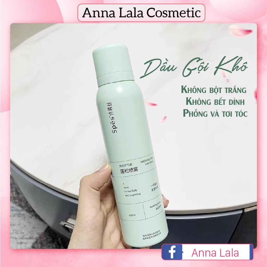 Xịt gội đầu khô giúp tạo phồng không dầu không bết dính 150ml