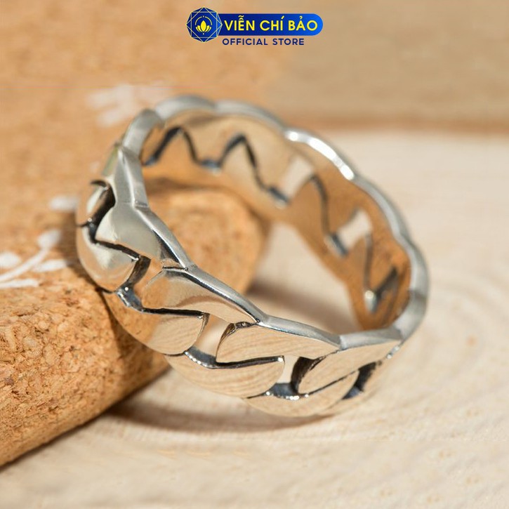 Nhẫn bạc nam họa tiết Xích đan chất liệu bạc Thái 925 thời trang phụ kiện trang sức Viễn Chí Bảo N100262