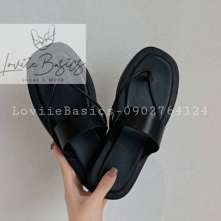DÉP NỮ LOVIIE BASICS - DÉP THỜI TRANG QUAI NGANG - DÉP BÁNH MÌ ĐẾ THẤP 3 PHÂN D220421