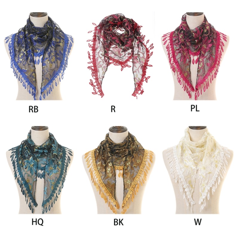 Khăn Choàng Ren In Hoa Thời Trang Nữ Tính