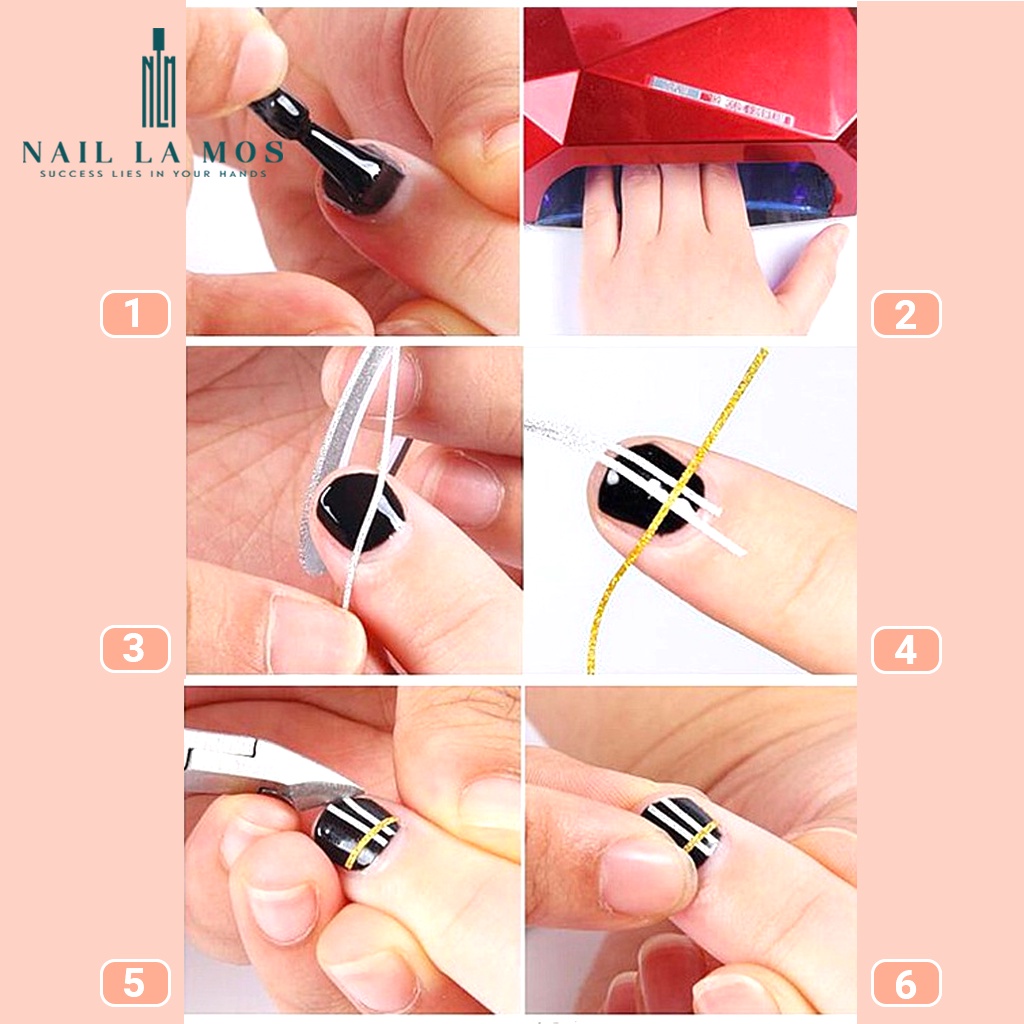 Set 30 cuộn line nail mix các màu sắc - line trang trí móng tay đa phong cách