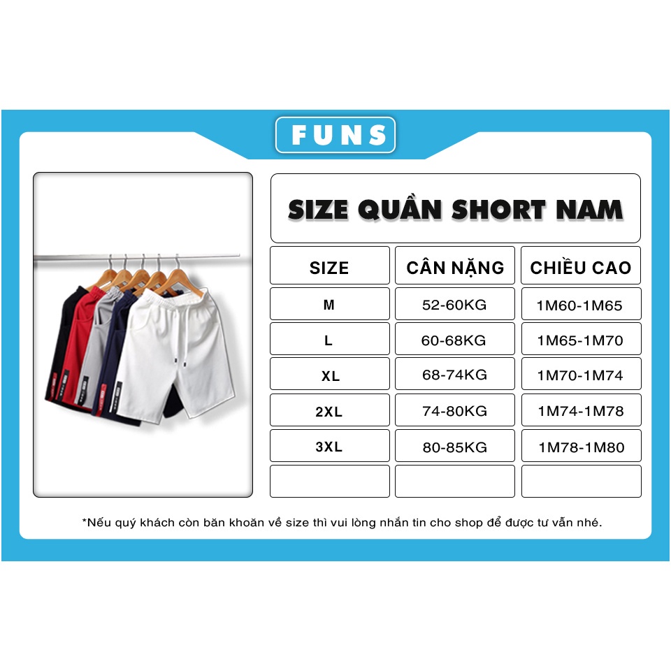 Quần short nam dáng quần đùi thể thao chất vải da cá FUNS mã CL A dáng lửng thun co giãn tập gym đi chơi mùa hè đá bóng