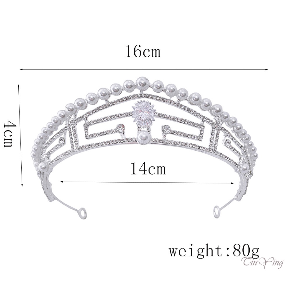 GETNOIVAS Vương Miện Cài Tóc Đính Đá Zircon Lấp Lánh Sang Trọng 16.00 * 14.00 * 4.00cm