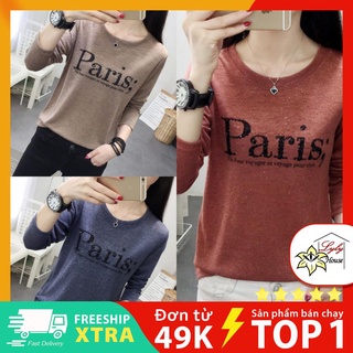 Áo lưới Paris cổ tròn , áo len cao cấp tay dài cho người mập bụng
