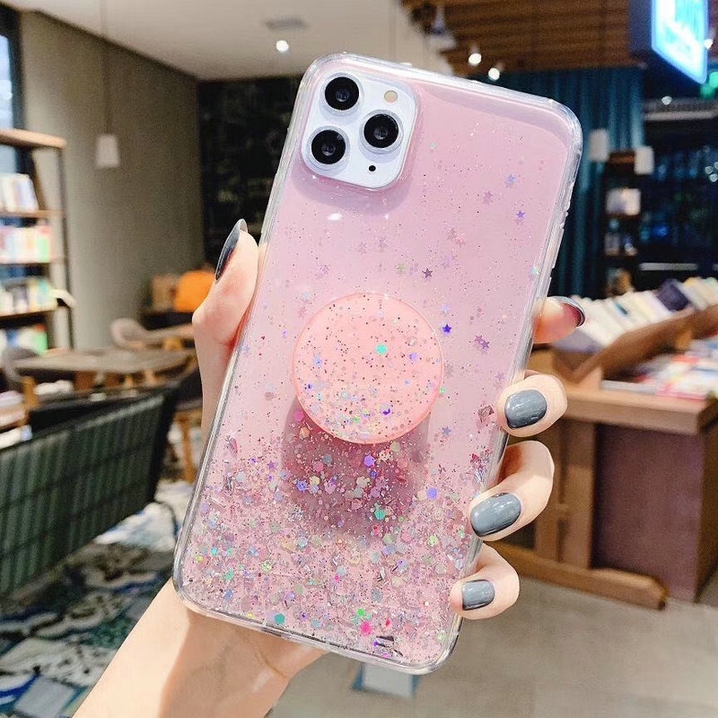 Redmi Note 10 9 9s 9A 9C 4 4A 4X 5 5A Plus 6 6A Pro 7 7A 8 8A S2 K20 Mi A1 A2 A3 Lite 9T SE 10 Mix 3 2 2s Glitter Star Sky Case Cover+Stand