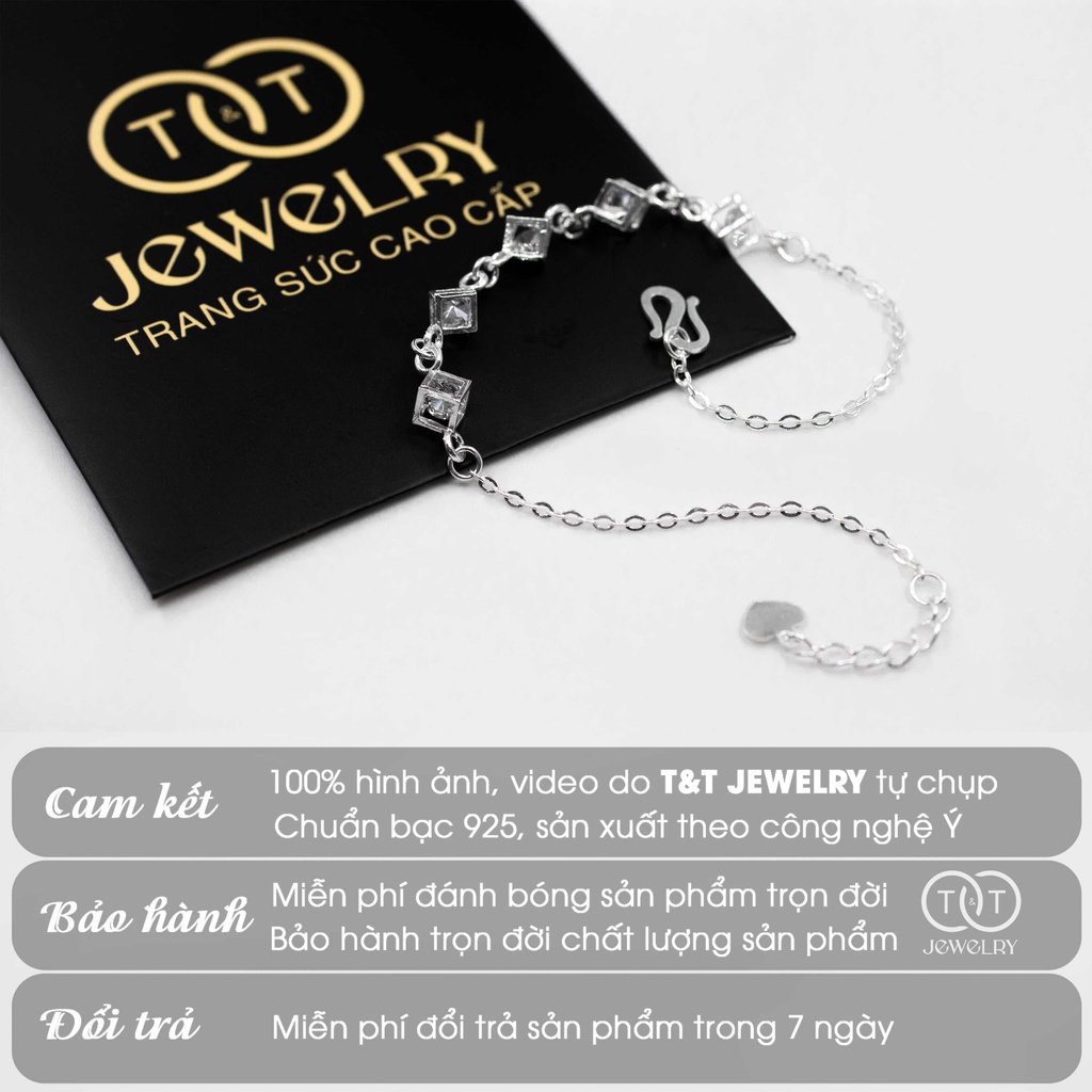 Lắc tay Bạc Ý s925 Hộp Đá - T&amp;T Jewelry cao cấp LT05