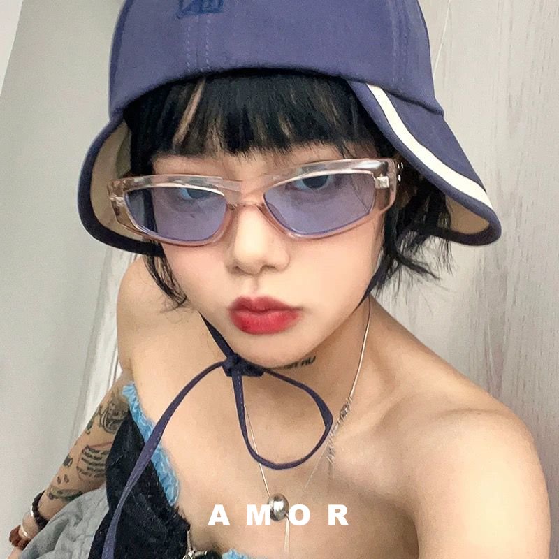 Kính Mát Gọng Tròn Lớn Màu Xám Xanh Lá Cây Mỏng y2k Cho Nam Và Nữ ins