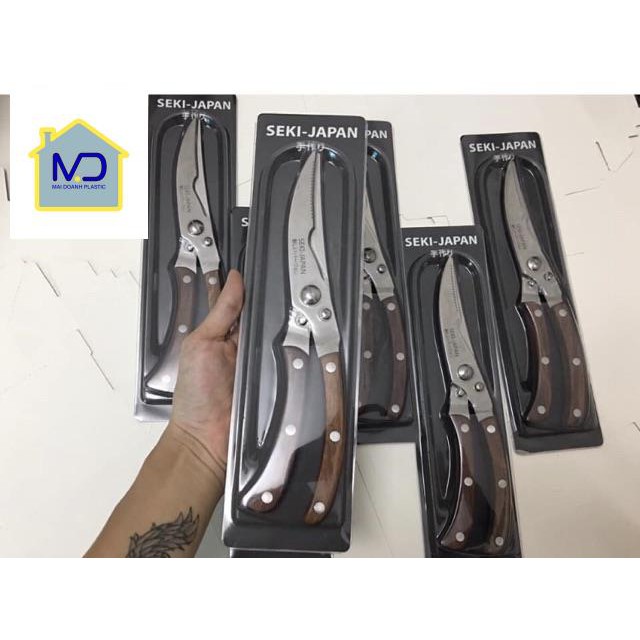 Kéo cắt gà vịt cán gỗ SEKI JAPAN-9282
