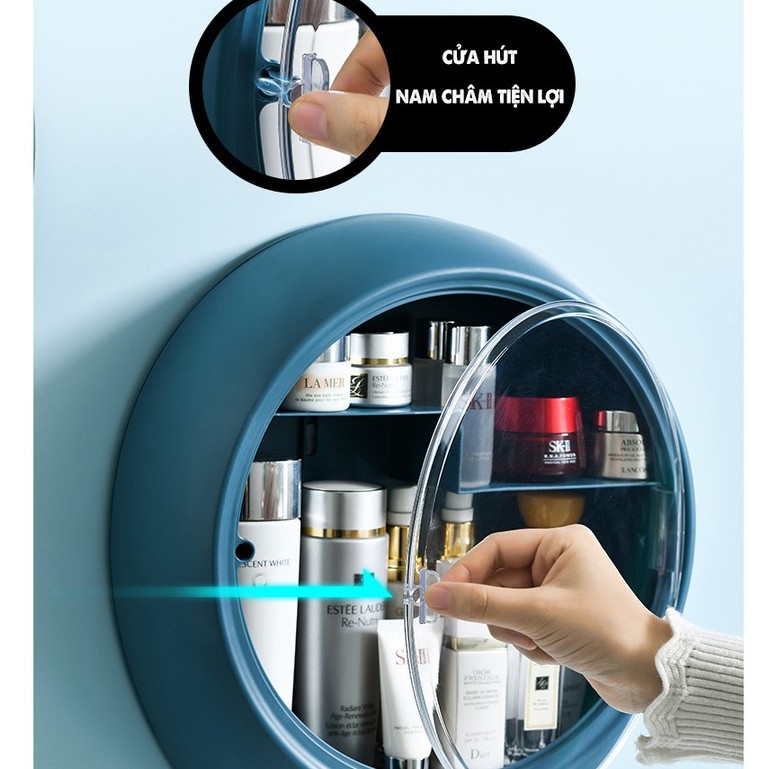 Kệ Đựng Mỹ Phẩm Tròn Treo Tường Phong Cách Đơn Giản Chất Liệu Cao Cấp Dễ Dàng Lắp Đặt
