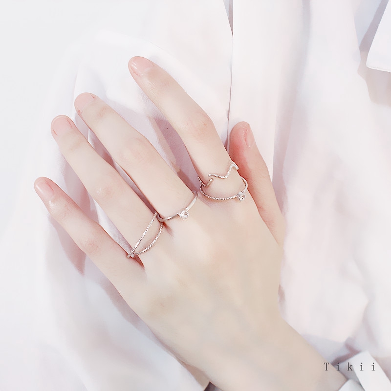 Set 5 nhẫn đính đá thời trang cho nữ
