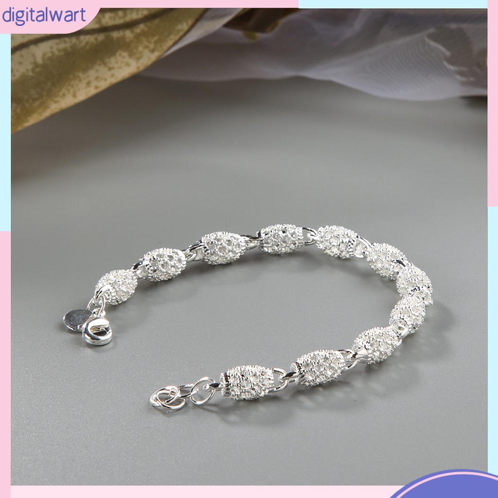 Vòng đeo tay dây kim loại mạ bạc thời trang cho nữ