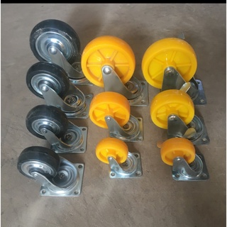 Bánh xe vàng, Bánh xe cao su, Bánh xe nhựa xoay 360 độ, bánh xe có khóa đủ size