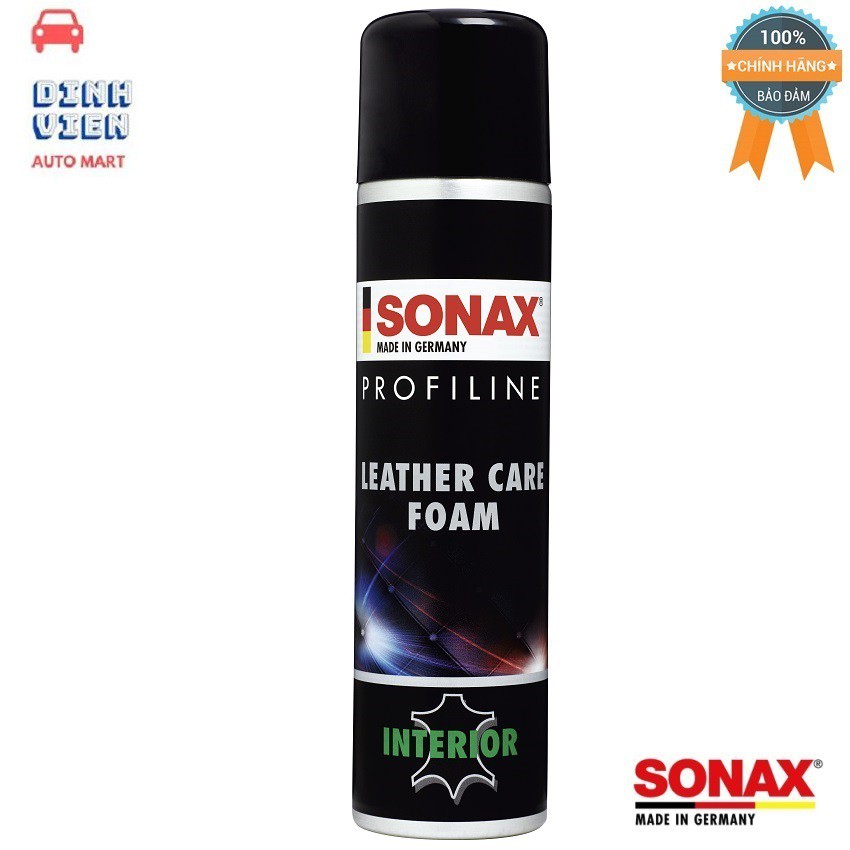 Chai Xịt Bảo Dưỡng Da Dạng Bọt Sonax Profiline Leather care foam 289300 cho da mềm mại mà không bị trơn trượt,sạch mới .