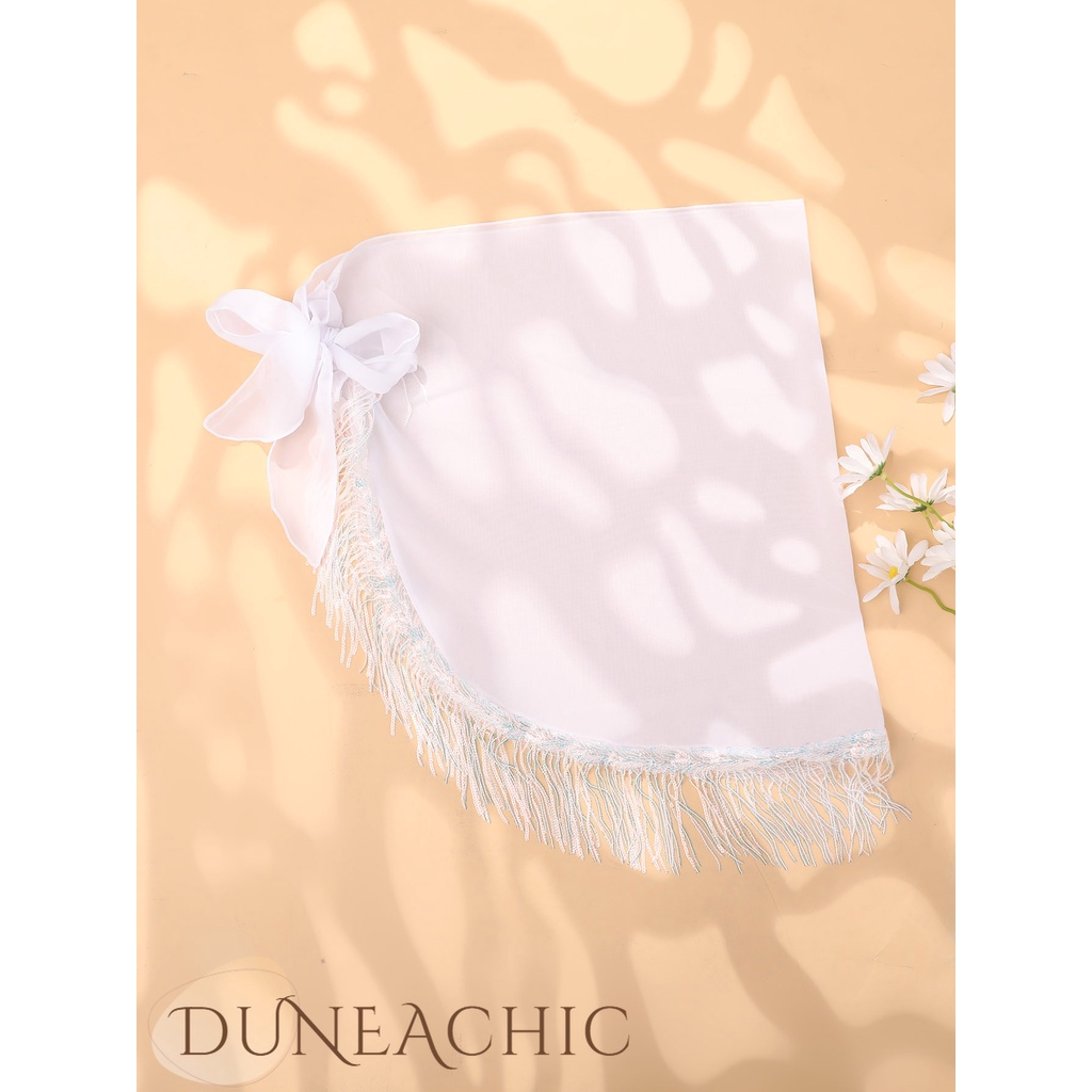 DUNEA Chân Váy Voan Phối Dây Tua Rua Quyến Rũ Hợp Thời Trang Cho Nữ