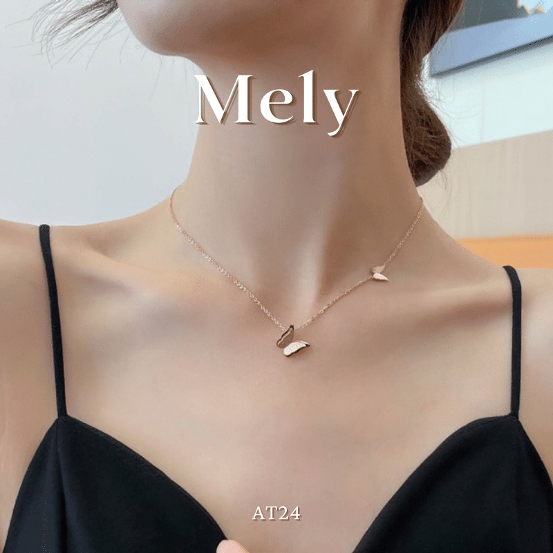 [KHÔNG ĐEN GỈ] Dây chuyền nữ hình bướm titan cao cấp - Mely AT24
