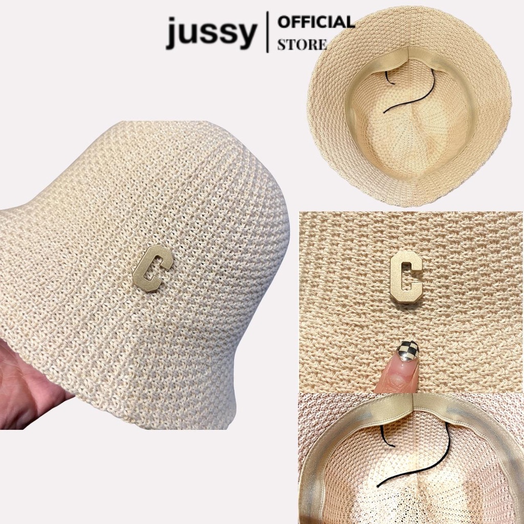 Nón Cói Len Chữ C Mũ Len Rộng Vành Nữ Jussy Fashion Kiểu Mũ Tai Bèo Vành Cụp Phogn Cách Vintage Chất Len Đan Dày