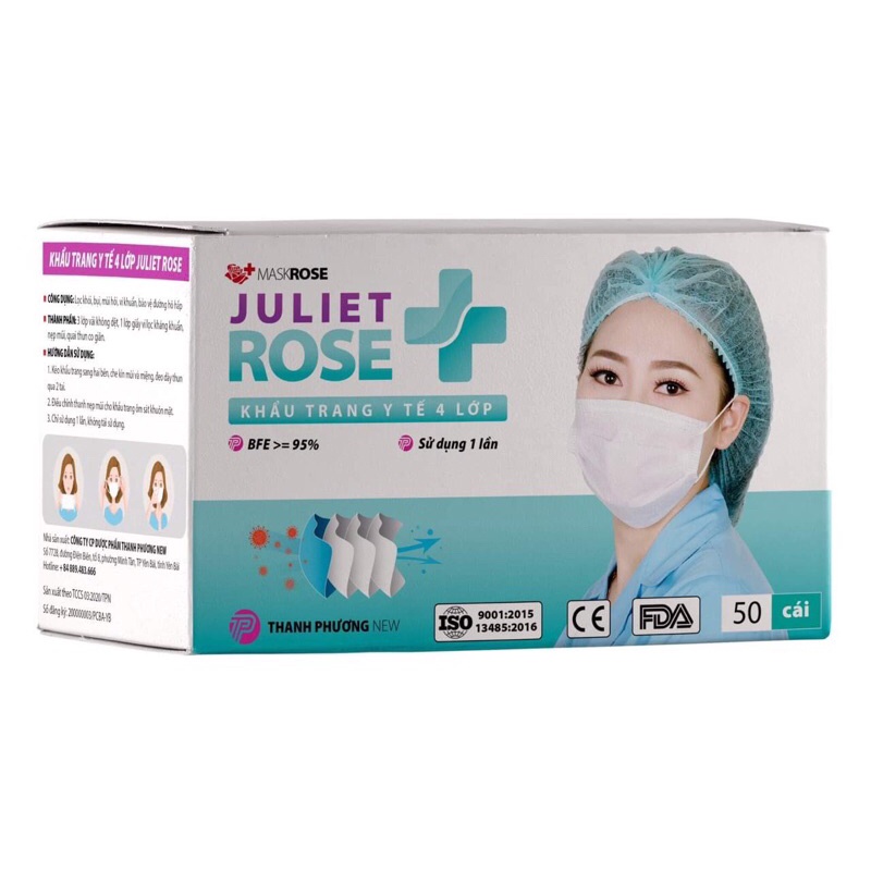 Khẩu trang Y Tế Juliet Rose 50c