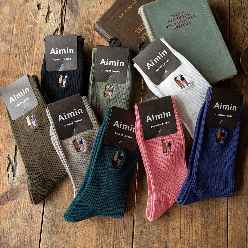 Tất Vớ Nam Cao Cổ Tất UniSex Cao Cổ Thêu Cổ Chân Cặp Đôi Chất Dày Dặn Quà Tặng Ấn Tượng