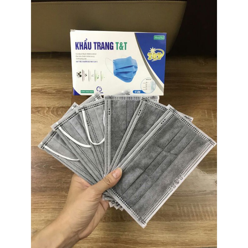 (Hàng Dày) Hộp 50c Khẩu trang y tế màu Xám Hàng đạt chuẩn thương hiệu