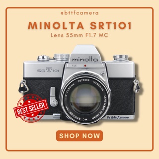 Máy ảnh film Minolta SRT101 + Ống Kính Minolta 55mm F1.7 MC