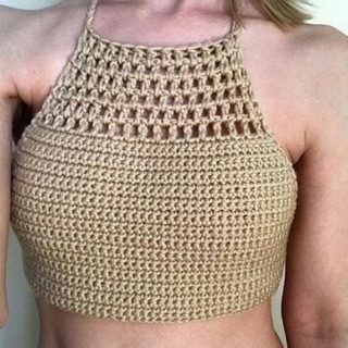 Áo yếm len móc tay